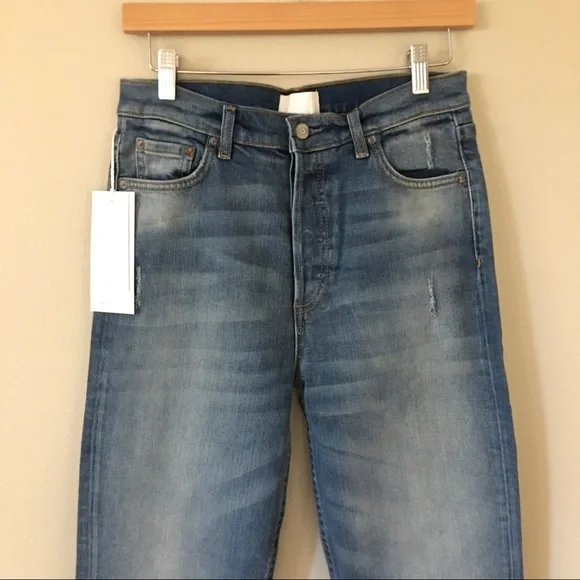 NEW BOYISH Brady High Rise Cropped Flare Blue Sz 31